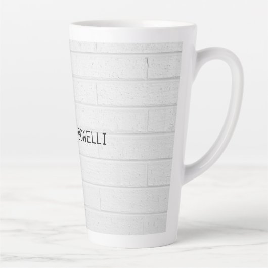 Tasse Latte Briques murales grises Conception Plaque lisible M (Droite)