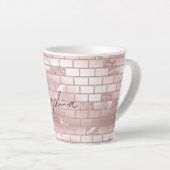 Tasse Latte Briques rose vierge de verre (Angle droit)