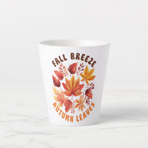 Tasse Latte Brise D'Automne, Feuilles D'Automne - Charbon D'Au