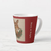 Tasse Latte Broderie rustique Deer & Holiday Greens noël (Angle droit)