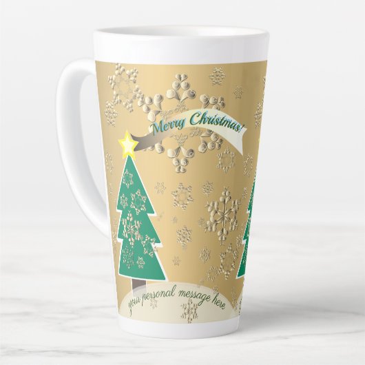 Tasse Latte Bronze neigeux plus grand Scene Arbre de Noël Scèn (Angle gauche)