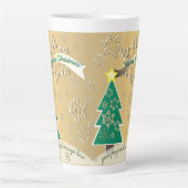 Tasse Latte Bronze neigeux plus grand Scene Arbre de Noël Scèn (Devant)