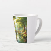 Tasse Latte Brook de printemps avec canards/fleurs (Angle droit)