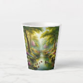 Tasse Latte Brook de printemps avec canards/fleurs (Devant)