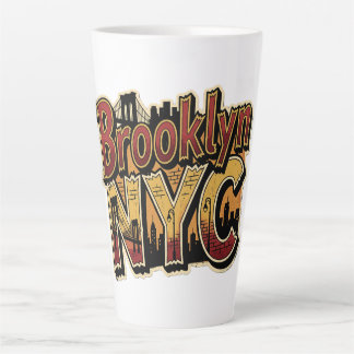 Tasse Latte Brooklyn New York City Autocollant de Pont Vintage