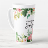 Tasse Latte Brosse Script Tropical Floral Beach House Grand (Angle gauche)