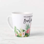 Tasse Latte Brosse Script Tropical Floral Family Beach House (Angle gauche)