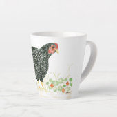 Tasse Latte Brouillard rouge, poulet noir et blanc (Angle droit)