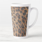 Tasse Latte Brown Leopard Poster de animal Sparkle (Droite)