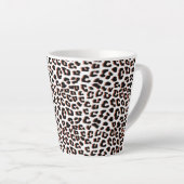 Tasse Latte Brown noir et Empreinte de léopard blanc (Angle droit)