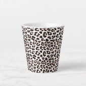Tasse Latte Brown noir et Empreinte de léopard blanc (Devant)
