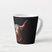 Tasse Latte Brown Texas longhorn (Angle droit)