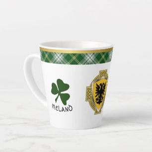 Tasse Latte Browne Irish Shield & Tartan Personnalisé