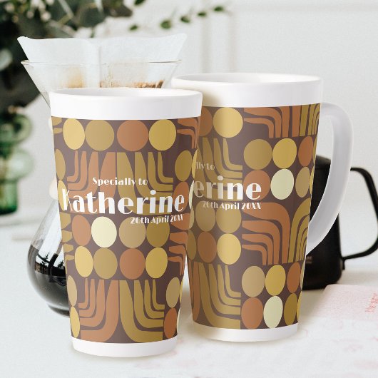 Tasse Latte Brun foncé bohème