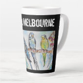 Tasse Latte Budgie Budgerigar Bird Made In Melbourne Birds (Angle droit)