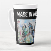 Tasse Latte Budgie Budgerigar Bird Made In Melbourne Birds (Angle gauche)