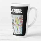 Tasse Latte Budgie Budgerigar Bird Made In Melbourne Birds (Droite)