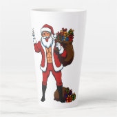 Tasse Latte Buff Santa Peace Sign! Ripped Abs & Funny Christma (Devant)