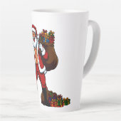 Tasse Latte Buff Santa Peace Sign! Ripped Abs & Funny Christma (Angle droit)