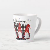 Tasse Latte Buffalo Plaid Joyeux Gnomes de Noël (Angle droit)