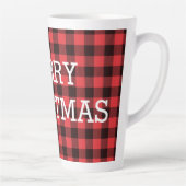 Tasse Latte Buffalo Plaid Joyeux Noël Custom (Droite)