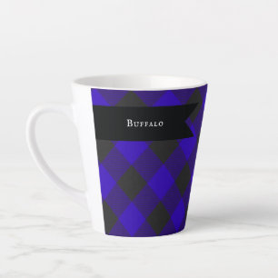 Tasse Latte Buffalo Plaid Royal Blue Check