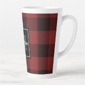 Tasse Latte Buffalo rouge abattu | Initiale personnelle | Cade (Droite)