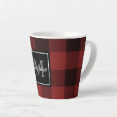 Tasse Latte Buffalo rouge abattu | Initiale personnelle | Cade (Angle droit)