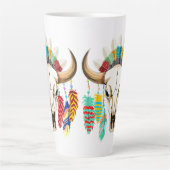 Tasse Latte Buffalo Skull Native American Emblem (Devant)