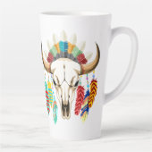 Tasse Latte Buffalo Skull Native American Emblem (Droite)