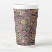 Tasse Latte Bugs de Doodle sur mocha brown (Devant)