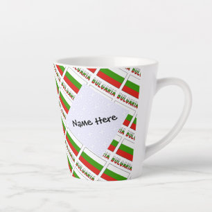 Tasse Latte Bulgarie Drapeau Bulgare Carrelé Personnalisation