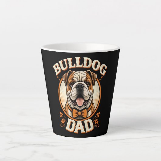 Tasse Latte bulldog papa – joli bulldog vintage pour la fête d (Devant)