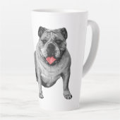 Tasse Latte Bulldog with Playful Red Accents (Angle droit)