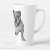 Tasse Latte Bulldog with Playful Red Accents (Droite)