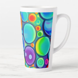 Tasse Latte Bulles Arc-en-Ciel