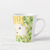 Tasse Latte Bumble abeilles miel fleurons jaunes nom script (Droite)