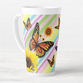 Tasse Latte Bumblebebe à papillon à latte de tournesol (Angle gauche)