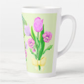 Tasse Latte Bunch of Spring Flowers Custom Monogramme (Droite)