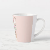 Tasse Latte Bunny D'Aquarelle Rose Pastel Moderne Avec Fleurs (Droite)