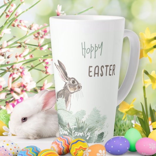 Tasse Latte Bunny de Pâques Hoppy mignon Pastel floral