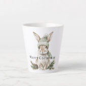 Tasse Latte Bunny Rabbit Green Hat Christmas (Devant)
