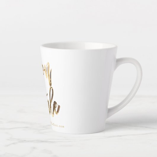Tasse Latte Buon Natale Faux Gold Script Noël italien (Droite)