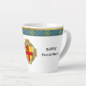 Tasse Latte Burke Irish Shield & Tartan Personnalisé (Angle droit)