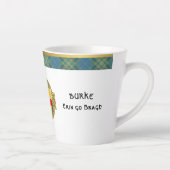 Tasse Latte Burke Irish Shield & Tartan Personnalisé (Droite)