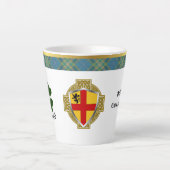Tasse Latte Burke Irish Shield & Tartan Personnalisé (Devant)