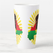 Tasse Latte Burkina Faso Carte, drapeau et première révolution (Devant)