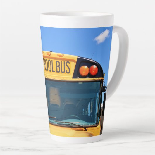 Tasse Latte Bus scolaire avec lumières ambrées et rouges (Angle droit)