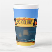 Tasse Latte Bus scolaire avec lumières ambrées et rouges (Devant)