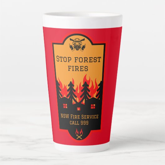 Tasse Latte Bush - Prévention des incendies (Devant)